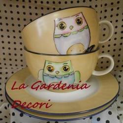 Tazze da colazione con gufi